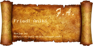 Friedl Anikó névjegykártya